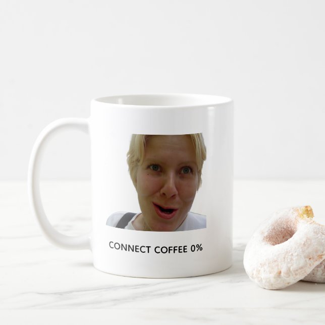 Caneca De Café Funny Coffee Charger Mug – Low Battery Coffee Meme (Com Donut)