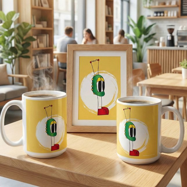 Caneca De Café Funny, Colorful, Quirky, Cartoon Character (Take a look at this very cool cartoon character mug! )