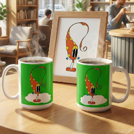 Caneca De Café Funny, Colorful, Quirky, Cartoon Character