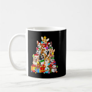 Caneca De Café Funny Corgi Christmas Tree Lights Puppy Corgi Dog 