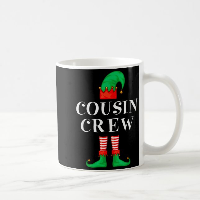 Caneca De Café Funny Cousin Crew Elf Christmas Elf Cousin Sweater (Direita)