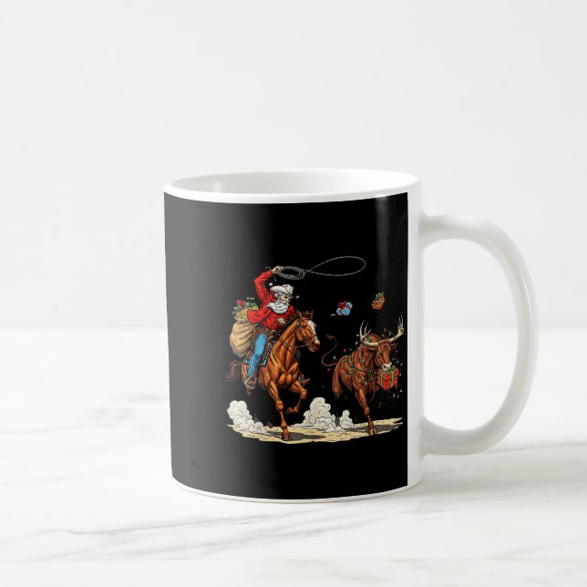 Caneca De Café Funny Cowboy Santa Christmas Holiday Western Style (Direita)