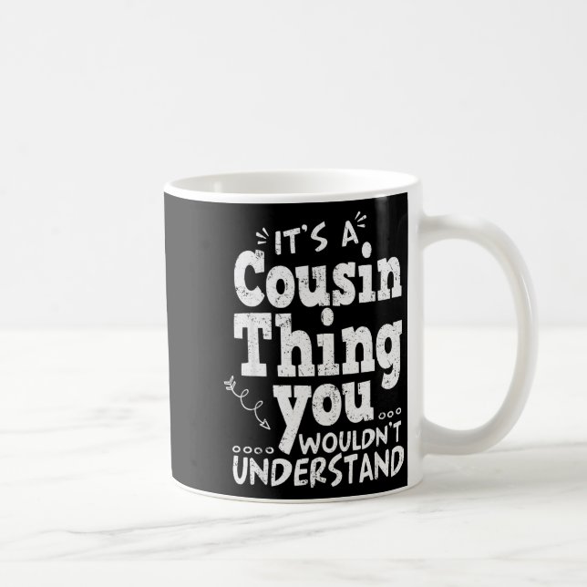 Caneca De Café Funny Crazy Cousin Crew Family Matching Group Blac (Direita)