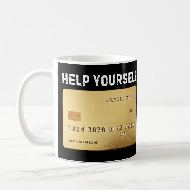 Caneca De Café Funny Credit Card Coffee Mug (Esquerda)