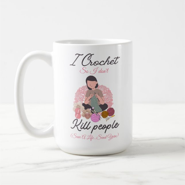 Caneca De Café Funny Crochet Quote Yarn Lover Design (Esquerda)