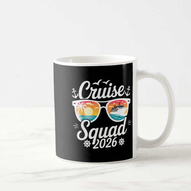 Caneca De Café Funny Cruise Squad 2026 Summer Vacation Matching F (Direita)