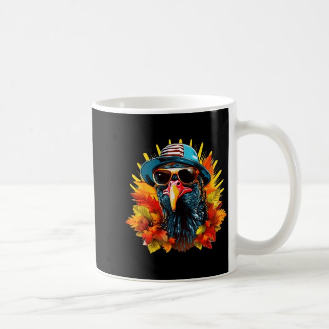Caneca De Café Funny Cute Autumn Thanksgiving Turkey Christmas Au (Direita)