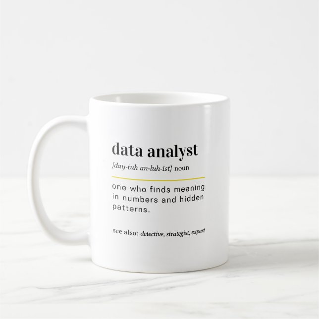 Caneca De Café Funny Data Analyst Gift Coffee Mug (Esquerda)