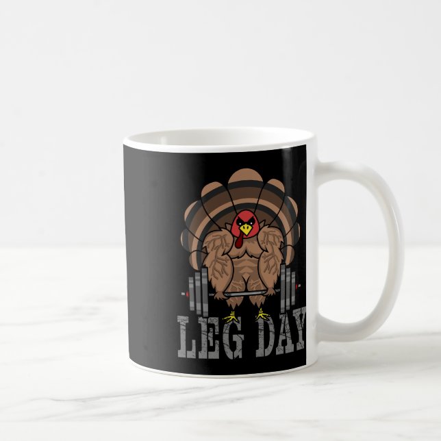 Caneca De Café Funny Deadlifting Turkey Thanksgiving Leg Day Dead (Direita)