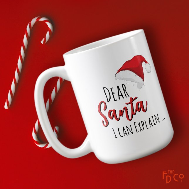Caneca De Café Funny Dear Santa (I can Explain ...) Customizable  (Criador carregado)