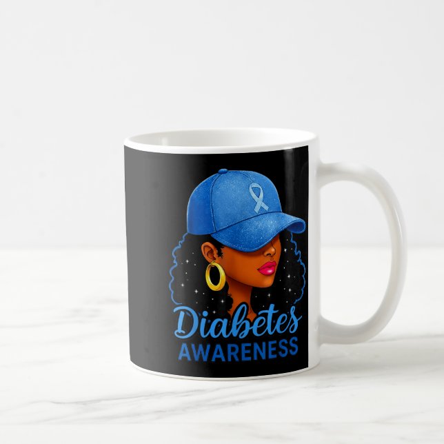 Caneca De Café Funny Diabetes Awareness Month Black Women  (Direita)