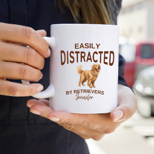 Caneca De Café Funny Distradido por Retrievers Personalizados