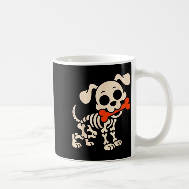 Caneca De Café Funny Dog Halloween Skeleton Costume Soky Season  (Direita)