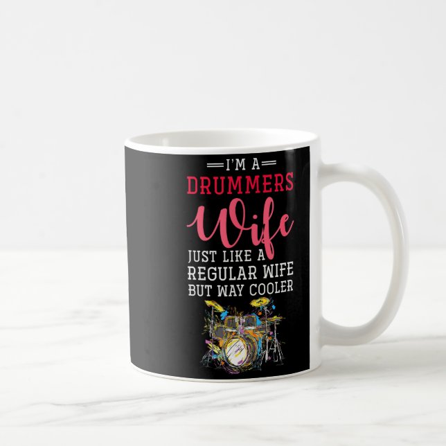 Caneca De Café Funny Drummers Wife Valentines Day Gift Drums  (Direita)