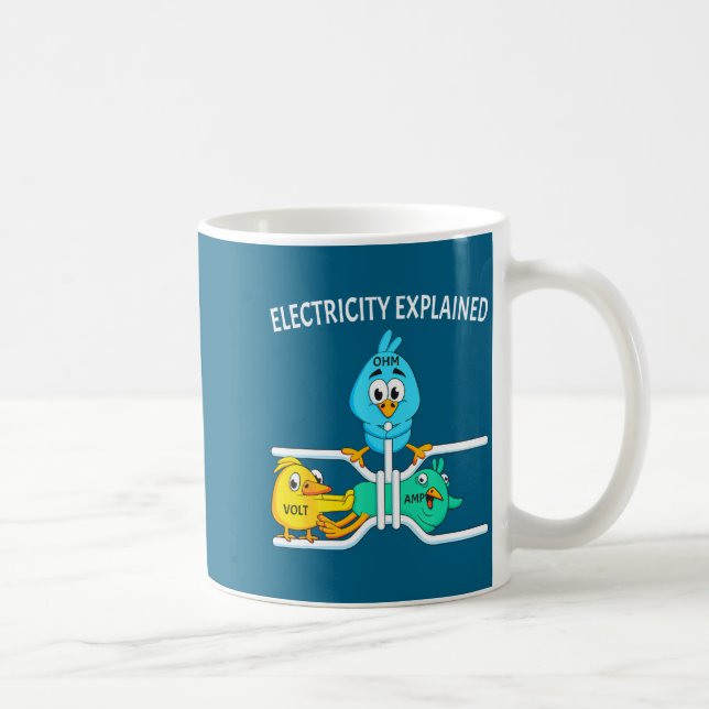 Caneca De Café Funny Electrician For Men Women Electricity Engine (Direita)