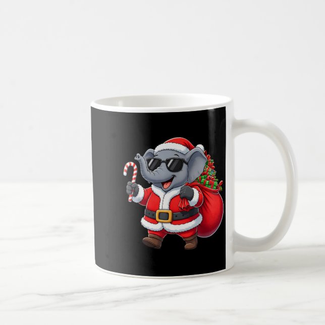 Caneca De Café Funny Elephant Christmas Santa Outfit Xmas Boys Gi (Direita)