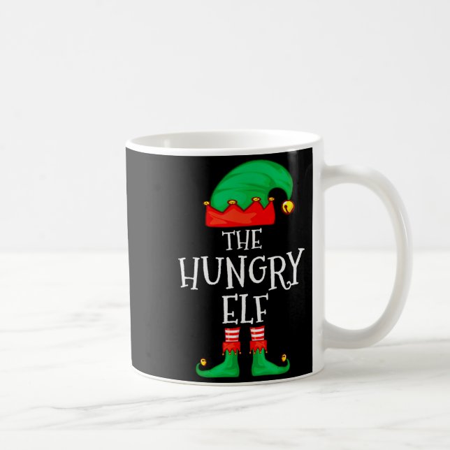 Caneca De Café Funny Elf Family Christmas The Hungry Elf Sweater  (Direita)