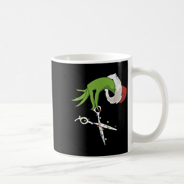 Caneca De Café Funny Elf Hands Hair Stylist Hairdresser Scissor B (Direita)