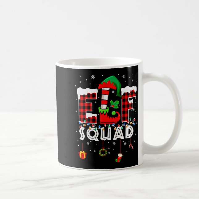 Caneca De Café Funny Elf Squad Christmas Family Matching Pajamas  (Direita)