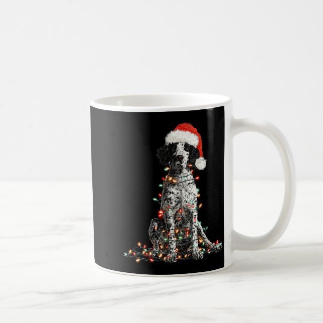 Caneca De Café Funny English Setter Christmas Graphics Dog Lights (Direita)