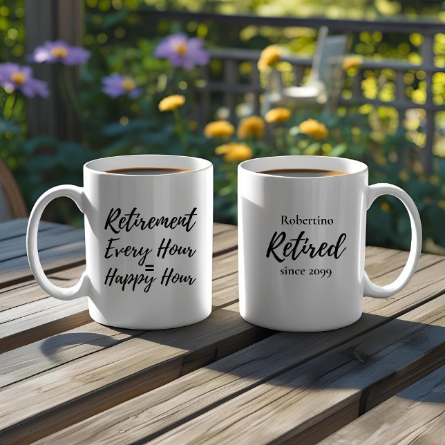 Caneca De Café Funny Every Hour Happy Hour Retirement Gift (Criador carregado)