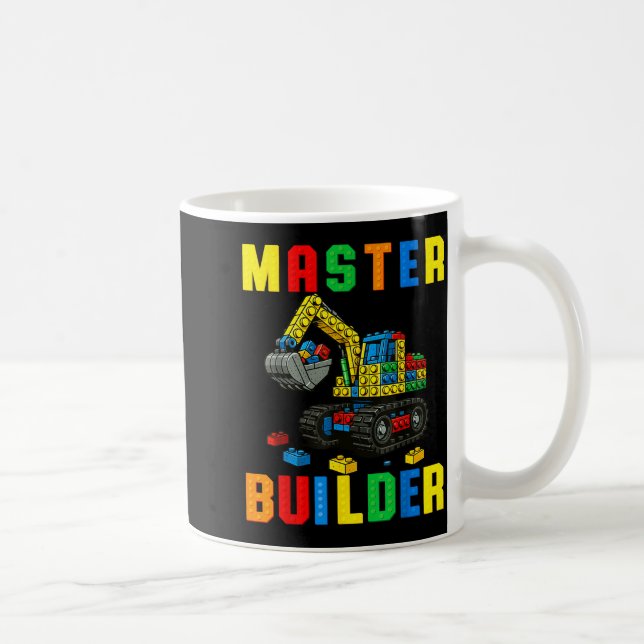 Caneca De Café Funny Family Master Builder Building Bricks Blocks (Direita)