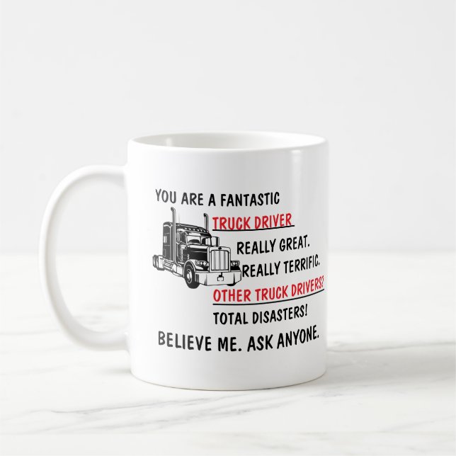 Caneca De Café Funny Fantastic Trucker Truck Driver (Esquerda)