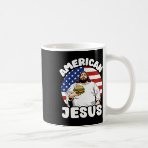 Caneca De Café Funny Fat American Jesus Hamburger Sarcástico 4º O