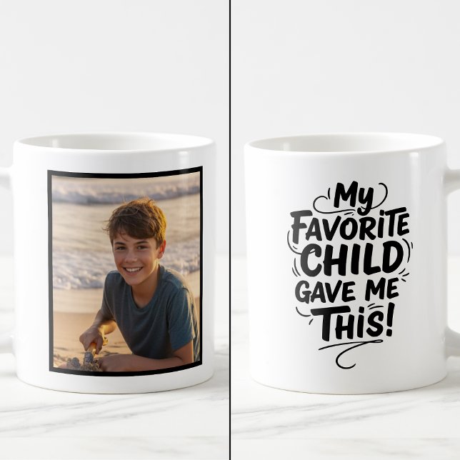 Caneca De Café Funny Favorite Child Gave Me This Easy 1 Photo (Criador carregado)