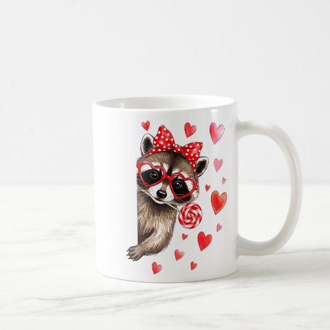 Caneca De Café Funny Feral Raccoon Valentine's Day Sarcastic Humo (Direita)