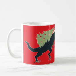Caneca De Café Funny Festive Dino Christmas