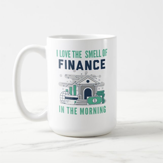 Caneca De Café Funny Finance Mug Business Office Coworker Blue (Esquerda)