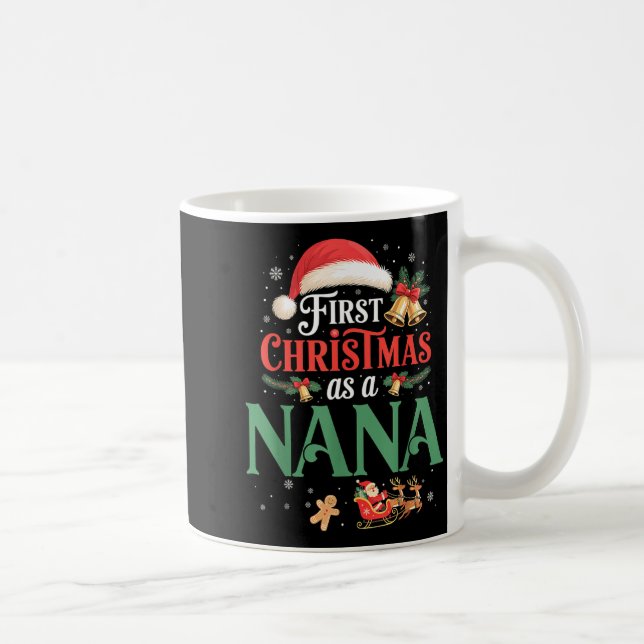 Caneca De Café Funny First Christmas As A Nana Matching Family Xm (Direita)