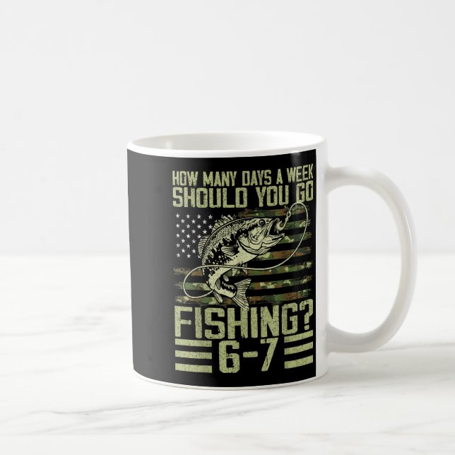 Caneca De Café Funny Fishing Boy Teens Kid Camouflage Usa Flag B  (Direita)