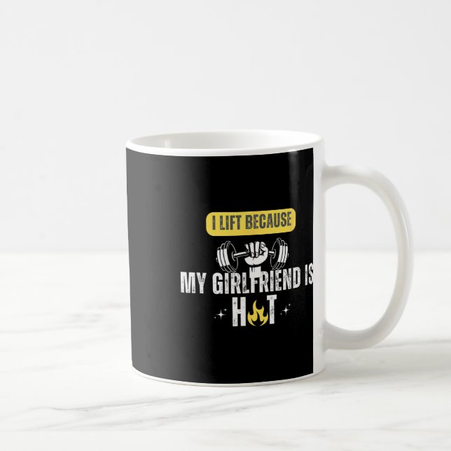 Caneca De Café Funny Fitness Gym Rat I Lift Because My Girlfriend (Direita)