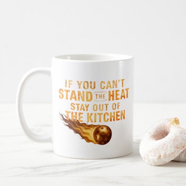 Caneca De Café Funny Flaming Pickleball Kitchen Graphic Dink Life (Com Donut)