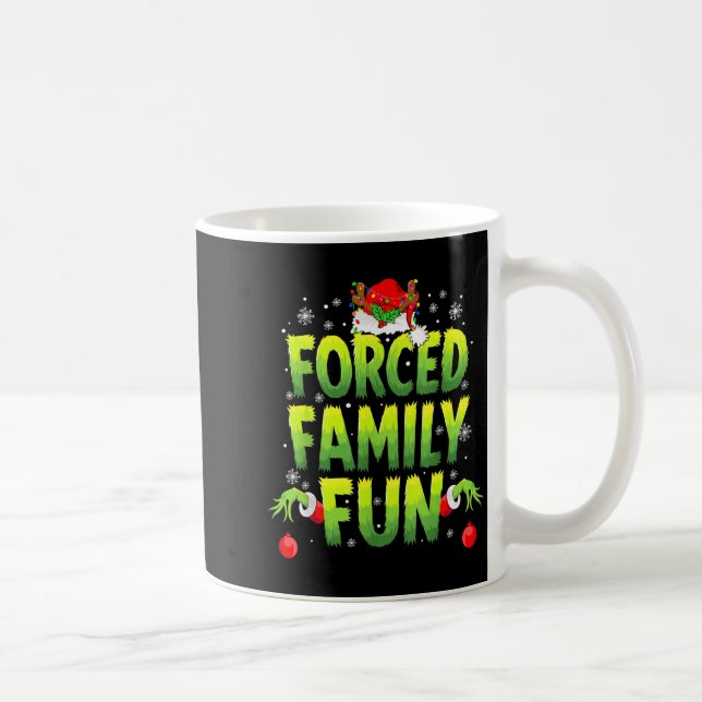 Caneca De Café Funny Forced Family Fun Christmas Holiday Men Kids (Direita)