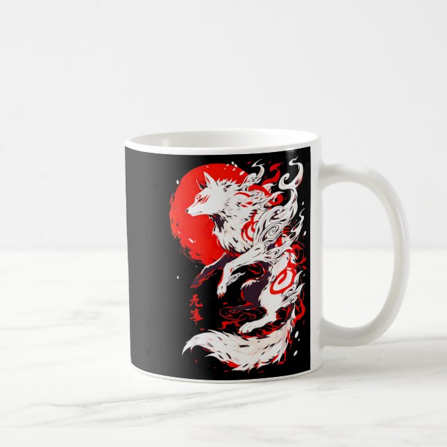 Caneca De Café Funny Fox Animal Cute Okami Basic Japan Style Retr (Direita)