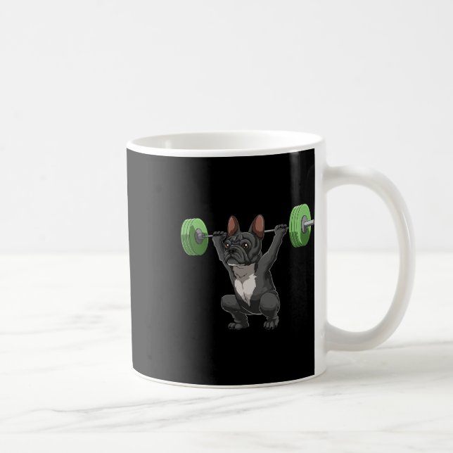 Caneca De Café Funny French Bulldog Weightlifting And Bodybuildin (Direita)