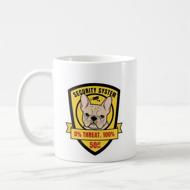 Caneca De Café Funny Frenchie Security System Judgment Dog Mom Gi (Esquerda)