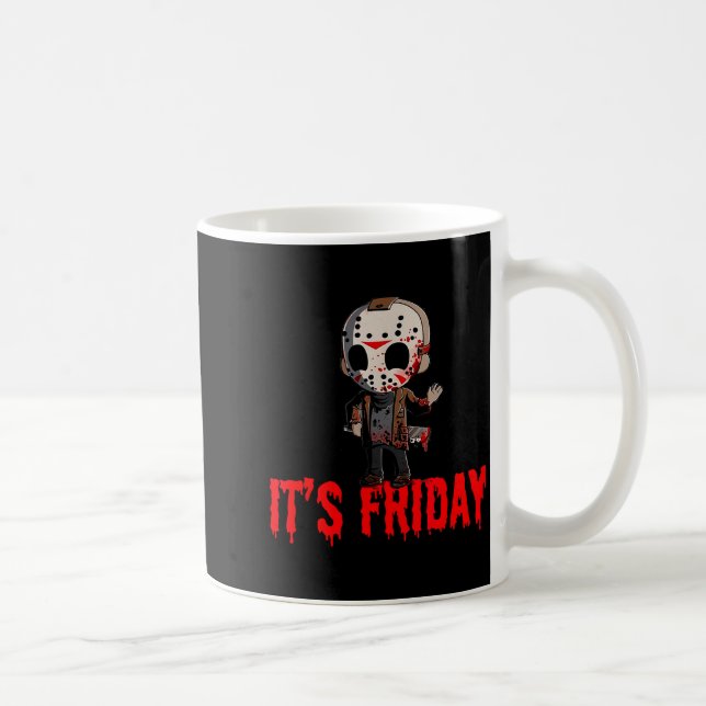 Caneca De Café Funny Friday 13th Funny Halloween Horror  (Direita)