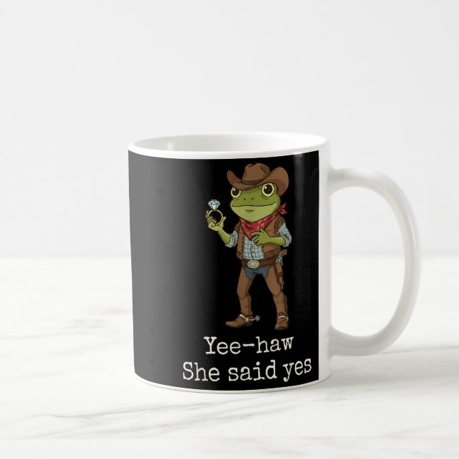 Caneca De Café Funny Frog Western Engagement Matching Couples Tee (Direita)