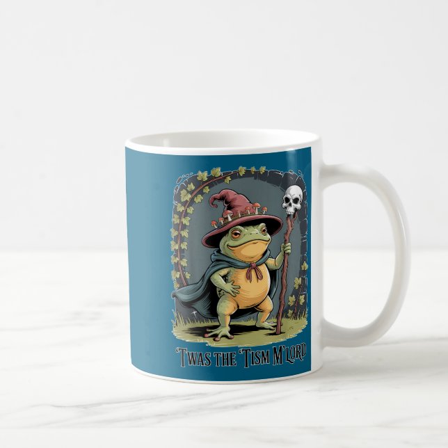Caneca De Café Funny Frog Wizard twas The tism M'lord Fantasy Art (Direita)