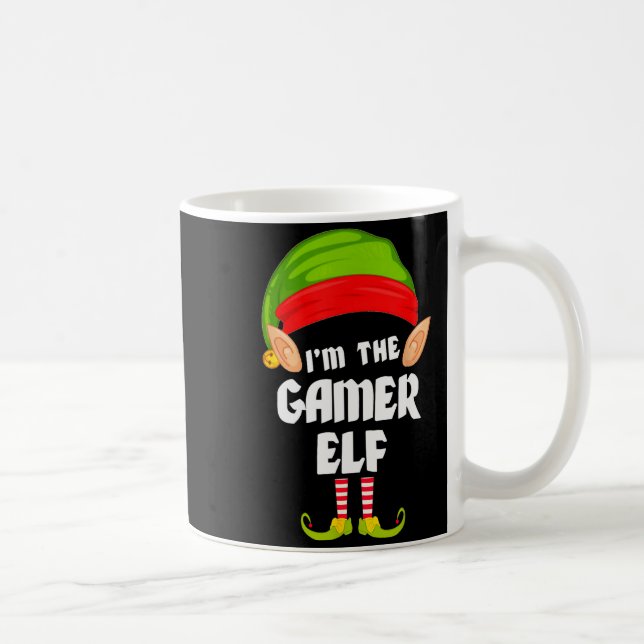 Caneca De Café Funny Gamer Elf Matching Family Group Pj Christmas (Direita)