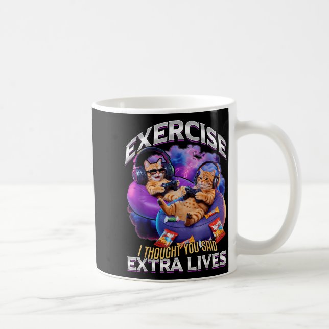Caneca De Café Funny Gaming Gamer Cat  (Direita)