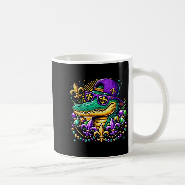 Caneca De Café Funny Gator Mardi Gras  (Direita)
