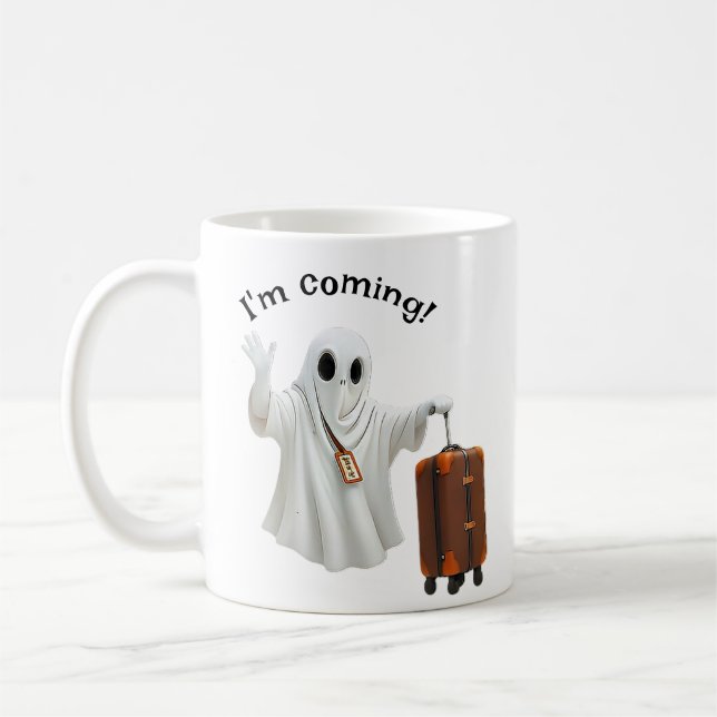 Caneca De Café Funny Ghost Travel  (Esquerda)