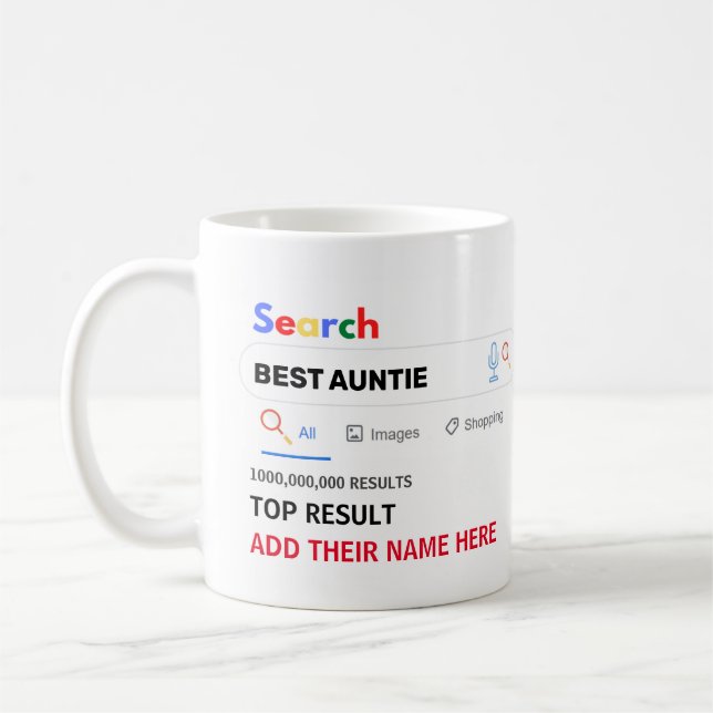 Caneca De Café Funny Gifs TIO TIO COUSIN NEPHEW NIECE MOM (Esquerda)