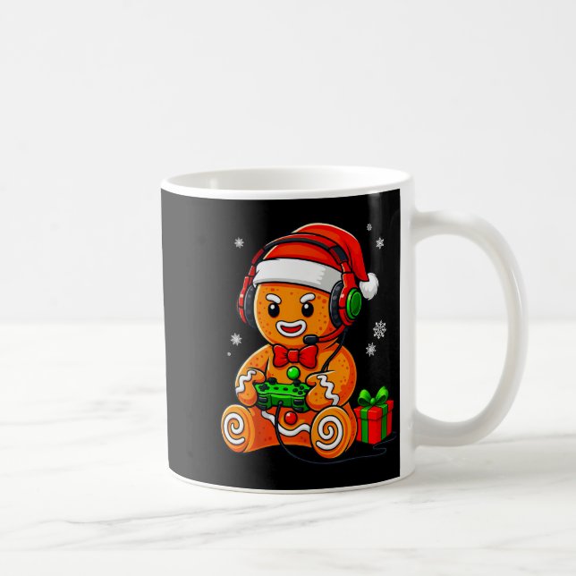Caneca De Café Funny Gingerbread Gaming Pjs Pajamas Christmas Xma (Direita)