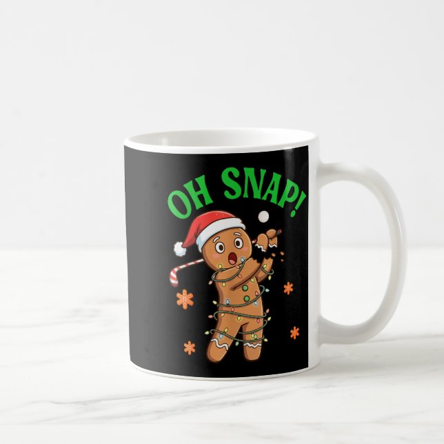 Caneca De Café Funny Gingerbread Golf Christmas Cookie Oh Snap Sa (Direita)